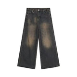 Summer Men Baggy Jeans Unisex Vintage American Style Straight Wide Leg Denim Pants Fashion Brand Hot Sale Casual Trousers