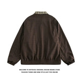 Japanese Spring Autumn Retro Plaid Jacket Korean Men's Women's College Loose Coat Casual Versatile Couple's Preppy Jacket Chic