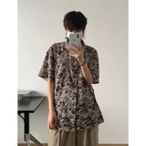 Summer Short Sleeved Shirt Men Oversized Retro Printed Shirt Men Streetwear Korean Loose Casual Shirt Mens Hawaiian Shirts