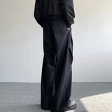 Wide Leg Pants Men Simple Baggy Smart Casual High Street Handsome All-match Korean Fashion Daily Full-length Trousers Classic
