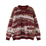 American Trending Men's Sweater Light Luxury Imitated Mink Drooping O Neck Long Sleeve Pullover Winter Premium Knitwear S-2XL