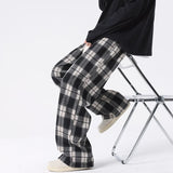 Told Tale Plus Size Spring Casual Plaid Pants Men Wide Leg Couple Straight Pantalones Harajuku Mopping Oversize 8XL 7XL
