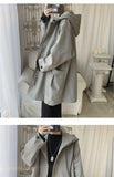 Hooded Trench Men Baggy Zip-up Overcoat Fashion Ulzzang Handsome Daily Pockets Mature Streetwear Personality Spring Autumn Soft