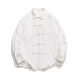 New Classic Shirt Men Clothing Chinese Style Long-sleeved Buttoned Scholar White Shirt Ancient Style Fashionable Casual Blouse