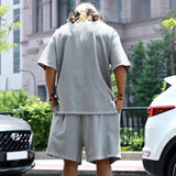 Summer New Men's Set Japanese Style Plus Size Casual Loose Sports Suit Short Sleeve T-shirt Shorts Two-piece Men's Clothing