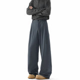 Grey Suit Pants Men Oversized Fashion Society Mens Black Dress Pants Korean Loose Straight Pants Mens Office Formal Trousers
