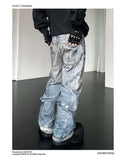 Men and women Spring Festival hip-hop trend straight leg personalized printed jeans couple American loose retro casual pants y2k