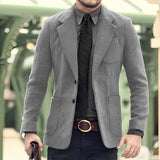 Men's Blazer 2 Button Classic Herringbone Jacket Steampunk Style Outerwear Winter Youth Clothes Suit for Men