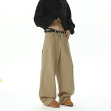 American Style Wide Leg Straight Cargo Pants Letter Printed Men's Baggy Casual Fashion Overalls Streetwear Male Mopping Trousers