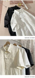 Summer Short-sleeved Shirt Men's New Chinese Men's National Trend Shirt Loose Large Size Metal Button Couple's Top Aesthetic