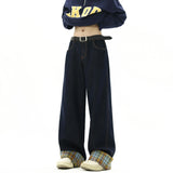 American Style Vintage Embroidery Straight Jeans Men's Baggy Fashion High Street Denim Pants Streetwear Male Mopping Trousers
