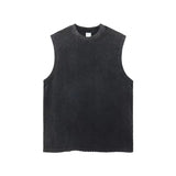 vintage batik grinding edge Manly Vest Europe and the United States trend loose base