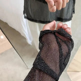 Man T-shirt Sheer Mesh Round Neck Long Sleeve Sexy Men's Clothing Tops Out Streetwear Party Thin Style Clothes