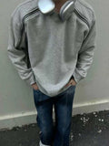 Sweatshirts Men Zipper Spring O-neck Spliced Fashion Casual Loose Daily Couple European Style Streetwear Design Handsome College