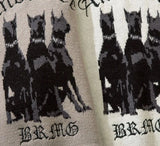 Men Vintage Sweater Y2K Streetwear Hip Hop Vintage Knitted Doberman Dog Sweaters Autumn Harajuku Fashion Retro Casual Sweaters