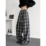 Summer Casual Pants Men Oversized Retro Plaid Pants Men Streetwear Hip-hop Loose Wide Leg Pants Mens Trousers Plus Size 5XL