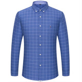 Men's Classic Plaid Oxford Long Sleeve Shirts Pocket 100% Cotton Business Casual Formal Standard Fit Workwear Button Down Shirts