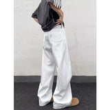 Pantalon Y2K Fashion Pleated White Baggy New Jeans Pants For Men Designer Clothes Straight Wide Leg Casual Long Trousers