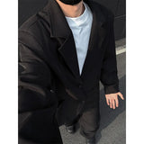 Black Blazer Jacket Men Fashion Society Mens Gray Dress Jacket Korean Loose Casual Suit Jacket Mens Office Formal Jackets M-3XL
