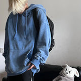 Men's Hoodies Autumn New 360G Thick Cotton Washed Sweatshirts Oversized Hoodie Streetwear Y2K Clothes Unisex Hoody Tops