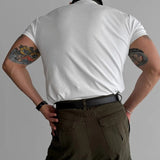 Spring Summer Casual Henley Shirts Mens Vintage Solid Color Buttoned O Neck Tees Men Stylish Slim Fit Short Sleeve T-shirt