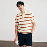 Summer Men's Clothing Luxury Business Striped Polo Shirt Casual Slim-fit Knitted Short Sleeve T-shirt High Quality Tops M-3XL