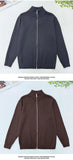 New Korean Fashion Men Cardigan Jacket Light Luxury Trendy Turtleneck Knit Zip-up Long Sleeve Sweater Coat High Quality Knitwear
