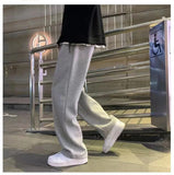 Men's Loose-fit Straight-leg Casual Pants Drawstring Summer Lightweight  Wide-leg Sweatpants for Men Comfortable Long Pants