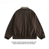 Japanese Spring Autumn Retro Plaid Jacket Korean Men's Women's College Loose Coat Casual Versatile Couple's Preppy Jacket Chic