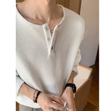 Spring Long Sleeved T-shirt Men Fashion Button White Casual T Shirt Men Streetwear Korean Loose Pleated T Shirt Mens Top M-2XL