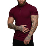 New Summer Fashion Mens Polo Shirt Stretch Cotton Gym Clothing Sports Polos Male Spring Casual Short Sleeve Breathable T Shirt
