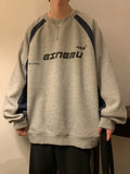 American High Street Letter Print Sweatshirt Men Autumn Oversized Colorblock Pullover Hoodies Y2K Vintage Sudaderas Para Hombres