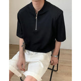 Summer Short Sleeved T-shirt Men Fashion Black White Casual T-shirt Men Streetwear Korean Loose Shoulder Pad T Shirt Mens Top