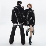 Knitwear Sweater Black Turtleneck Winter Oversize Pullover Fashion Punk Gothic Streetwear High Street Men's And Women's