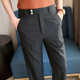 Spring Summer Men's Straight Suit Pants Seersucker Loose Long Toursers Quality Daily Work Casual Bottoms Wear for Man