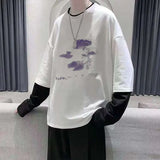 T shirt for men Autumn Oversize Long-Sleeved Tees Men's Clothing Y2k Vintage Printed Gym Anime shirt Tops Man Graphic T-shirts