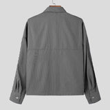 Men Striped Shirt Lapel Long Sleeve Loose Korean Style Men Clothing Streetwear 2024 Fashion Casual Male Shirts S-5XL