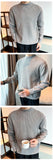 New Korean Retro Men Basic Sweaters Luxury Knit Solid Color Mock Neck Long Sleeve Pullover Casual Textured High Quality Knitwear