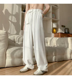 Baggy Casual Pants Men Simple Elegant Handsome Smart Casual British Style All-match Daily Soft Full-length Trousers High Street