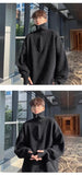 American autumn and winter men and women trendy personality lazy style zipper lapel couple loose knit pullover sweater harajuku