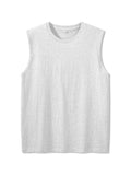 Korean Style Men Tank Top Loose Fit Gym Vest Sports Tops 100% Cotton Men's Basic Sleeveless Tee Shirts