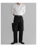New American Fashion Men Henry Collar T-shirt Light Luxury Solid Color Long Sleeve Tops Leisure Light Business Basic Shirt M-3XL