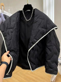 Design-sensing Niche Parkas Unisex Lapel Cotton Coat Women Korean Autumn Winter Light Short Trendy High-end Jacket Aesthetic