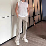 New Men Casual Hollow Out Tank Tops Sexy Transparent Solid Color Sleeveless Tees Fashion Fitness Vest Breathable Mesh Gym Tops