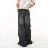 Fashion Men New Baggy Jeans Male Casual High Waist Straight Wide Leg Denim Trousers High Street Solid Color Comfortable Pants