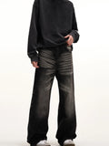 Spring Autumn Jeans Men Fashion Leisure American Style Denim Male Trousers Basic Slouchy Vintage Washed Loose Mopping Bleached