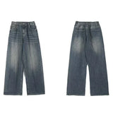 Men New Summer Baggy Jeans Male Fashion Straight Wide Leg Casual Wash Denim Trousers High Street Hot Sale Loose Trousers