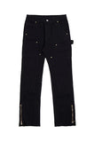 Jeans Men Spliced Rivet Side Zipper American Style Vibe Harajuku Streetwear Denim Trousers All-match Fashion Autumn College Chic