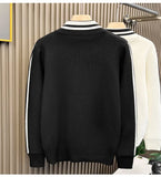 New Korean Fashion Men Cardigan Coat Light Luxury Trendy Knit Zipper Long Sleeve Sweater Jackets High Quality Patchwork Knitwear