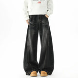 Mens Loose Wide Leg Jeans High Street Patchwork Vintage American Trendy Urban Fashion Hip Hop Oversized Trousers Streetwear